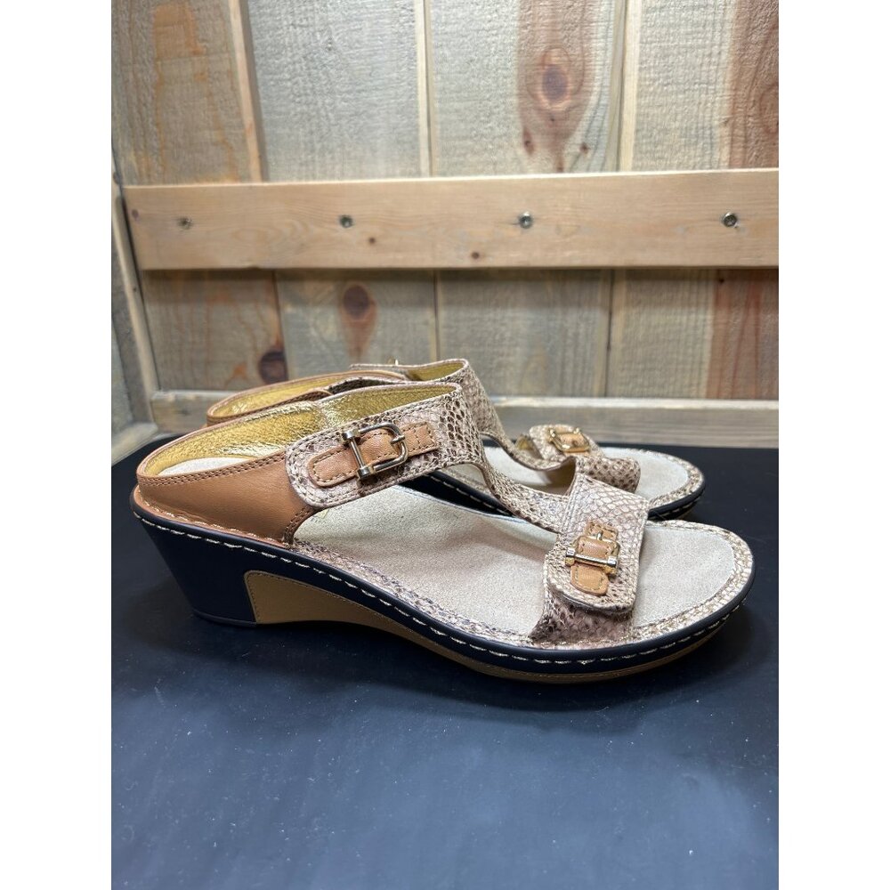 Alegria Womens Leather Wedge Sandals Size 40 9.5 - 10